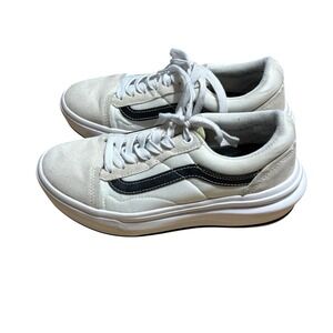 Vans Old Skool Platform Womens 8 Mens 6.5 Black White Skate Sneakers Low Top